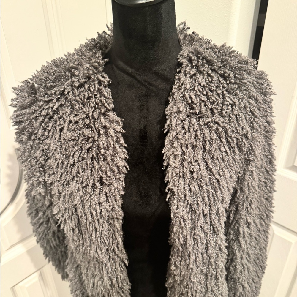 G by Guess Faux Fur Fuchsia Bomber Jacket Women's XS Gray Long Sleeve Soft - Picture 6 of 8